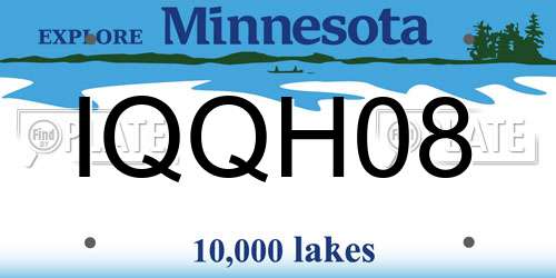 IQQH08 Minnesota License Plate