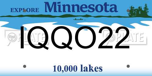 IQQO22 Minnesota License Plate