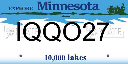 IQQO27 Minnesota License Plate