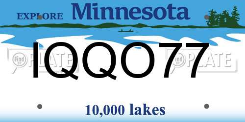 IQQO77 Minnesota License Plate