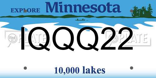 IQQQ22 Minnesota License Plate