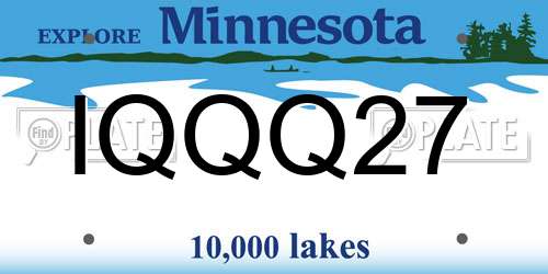 IQQQ27 Minnesota License Plate