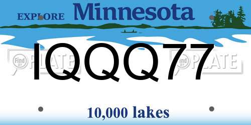 IQQQ77 Minnesota License Plate