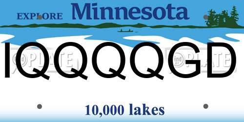 IQQQQGD Minnesota License Plate
