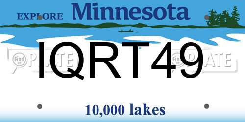 IQRT49 Minnesota License Plate