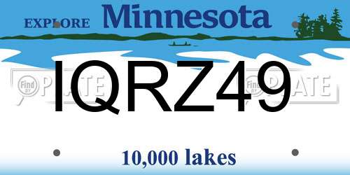 IQRZ49 Minnesota License Plate