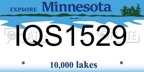 IQS1529 Minnesota License Plate