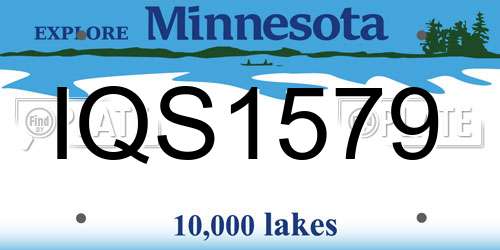 IQS1579 Minnesota License Plate