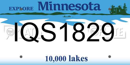 IQS1829 Minnesota License Plate