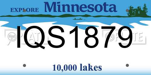 IQS1879 Minnesota License Plate