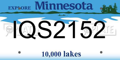 IQS2152 Minnesota License Plate