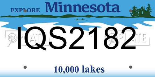 IQS2182 Minnesota License Plate