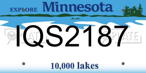 IQS2187 Minnesota License Plate