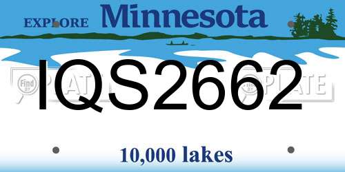 IQS2662 Minnesota License Plate
