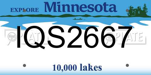 IQS2667 Minnesota License Plate