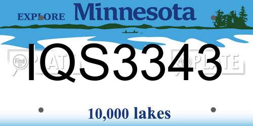 IQS3343 Minnesota License Plate