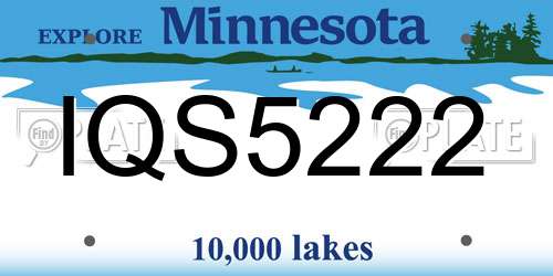 IQS5222 Minnesota License Plate