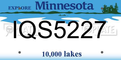 IQS5227 Minnesota License Plate