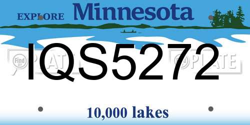 IQS5272 Minnesota License Plate