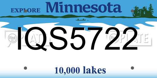 IQS5722 Minnesota License Plate