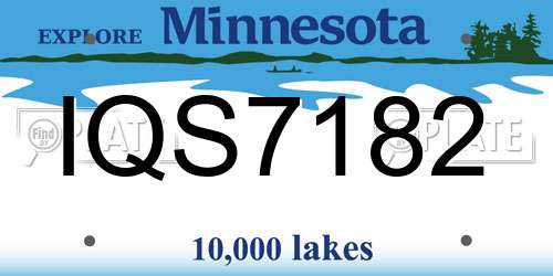 IQS7182 Minnesota License Plate