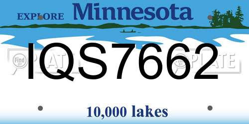IQS7662 Minnesota License Plate