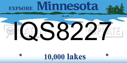 IQS8227 Minnesota License Plate