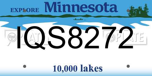 IQS8272 Minnesota License Plate