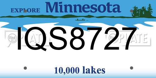 IQS8727 Minnesota License Plate