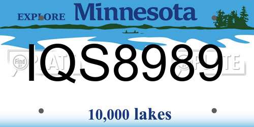 IQS8989 Minnesota License Plate