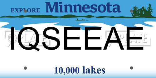 IQSEEAE Minnesota License Plate