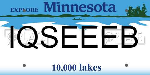 IQSEEEB Minnesota License Plate