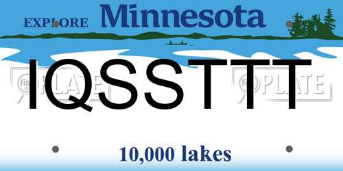 IQSSTTT Minnesota License Plate