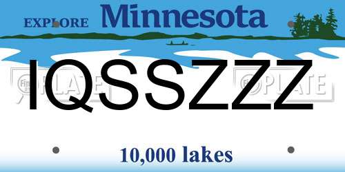 IQSSZZZ Minnesota License Plate