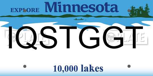IQSTGGT Minnesota License Plate