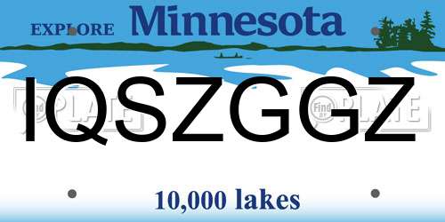 IQSZGGZ Minnesota License Plate