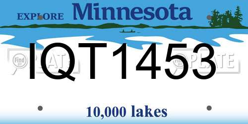 IQT1453 Minnesota License Plate