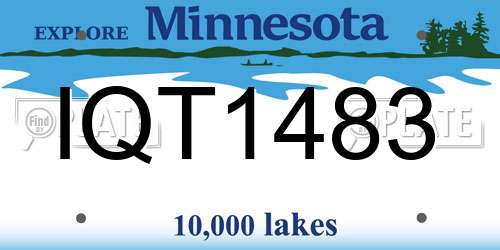 IQT1483 Minnesota License Plate