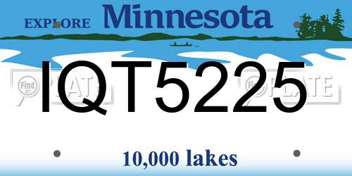 IQT5225 Minnesota License Plate