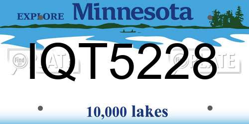 IQT5228 Minnesota License Plate
