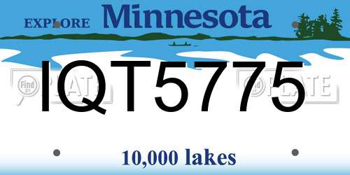IQT5775 Minnesota License Plate