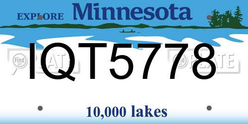 IQT5778 Minnesota License Plate