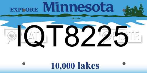 IQT8225 Minnesota License Plate