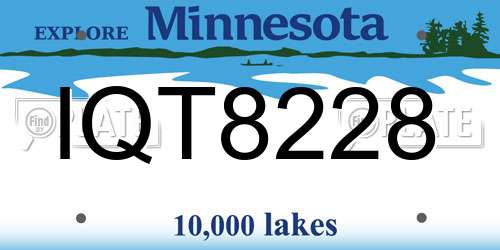 IQT8228 Minnesota License Plate