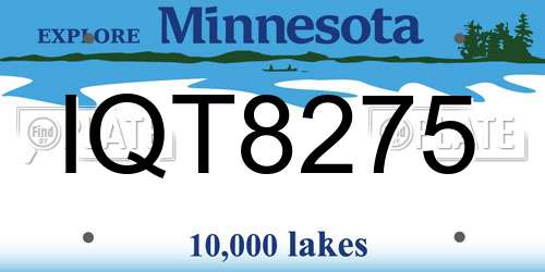 IQT8275 Minnesota License Plate