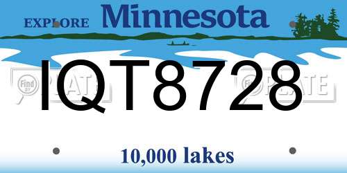IQT8728 Minnesota License Plate