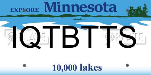 IQTBTTS Minnesota License Plate