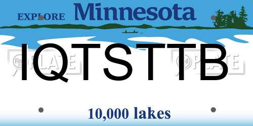 IQTSTTB Minnesota License Plate