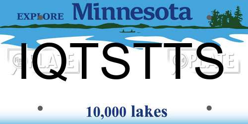 IQTSTTS Minnesota License Plate