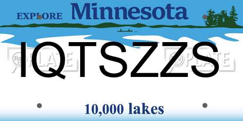 IQTSZZS Minnesota License Plate
